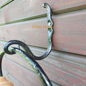 <b>Wall</b> <b>Mounted</b> Metal <b>Towel</b> <b>Rail</b> Hand Forged Blacksmith <b>Towel</b> Holders Hand Forged Iron <b>Towel</b> Ring - Product Image 3