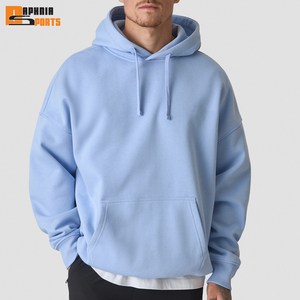 Sudadera con Capucha de Forro Polar Personalizada para Invierno, Estilo Urbano, Lisa, de Algodón 100% de Alto Gramaje, Transpirable, con Hombros Caídos, para Hombre - Product Image 6