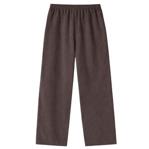 Ensemble veste et pantalon de jogging côtelés marron délavé à col montant zippé pour homme – Style décontracté en coton, streetwear et tenue de sport - Product Image 4