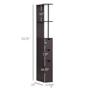 Mobiletto Moderno Eco-Friendly per Bagno in Legno Marrone con Dettagli in Ferro e Metallo, Armadio Salvaspazio per Soggiorno e Ospedale - Product Image 3