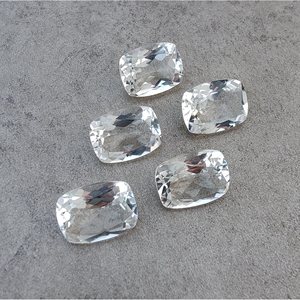 AAA Grade White Natural Crystal Quartz Faceted Cut <b>Cushion</b> Shape Gemstone Calibrated for Jewelry - Product Image 4