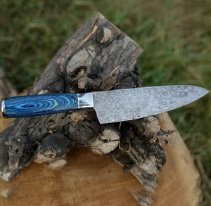 Hand Forged Damascus Steel Chef <b>Knife</b> with Unique Patterned Blade Ambidextrous Wooden Handle Dishwasher <b>Safe</b> for Kitchen Use - Product Image 2