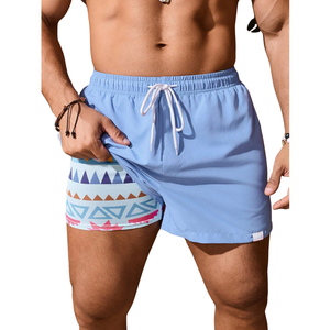 <b>Mens</b> Plain Swim Shorts Quick Dry Lightweight Beach Shorts Elastic Waist Casual Summer Sports Swimming <b>Trunks</b> With Drawstring - Product Image 4