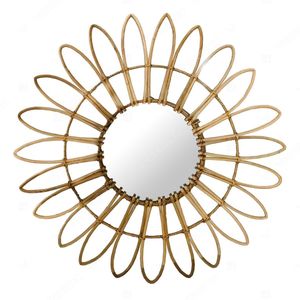 Miroir mural décoratif pour la maison, miroir en rotin fleuri, meubles de salon - Product Image 3