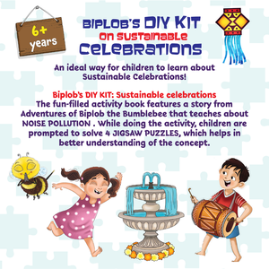 ชุด DIY ของบิโพล็อบเกี่ยวกับการเฉลิมฉลองอย่างยั่งยืน: สมุดกิจกรรม, จิ๊กซอว์ 4 ชิ้น และสีเทียนสำหรับเด็ก - Product Image 5