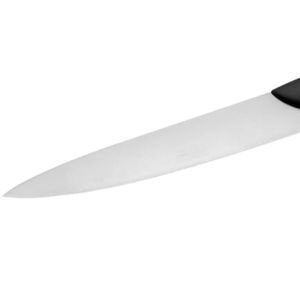 Couteaux de cuisine noirs à manche argenté avec lame pointue et lisse, poignée ergonomique pour couper les légumes et préparer les aliments - Product Image 5
