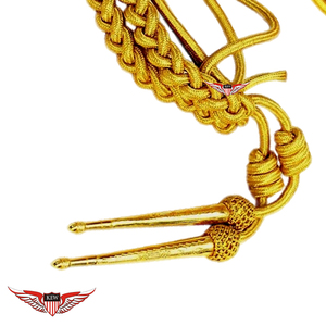 Aiguillette dorée de luxe torsadée en fil de métal avec embout doré métallique - Product Image 4