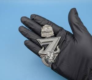 จี้หัววัวห้อยฮิปฮอปจี้เงิน925ไอซ์เอ้าท์จี้รูปสัตว์หลังกำหนดจำนวนได้เอง - Product Image 2