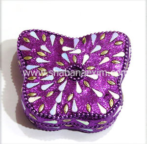 Lac Glitter Mirror worked Red Trinket Jewelry Box for Antique Decorative Piece or <b>Wedding</b> Return <b>Favour</b> Souvenir Gift Box - Product Image 5