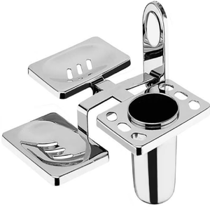 Clean Stainless Steel Customized Wall Stand with Lower Hook and <b>Brush</b> Hanging Attachment Slot for Bathroom Use - Product Image 4