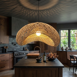 Abat-jour en rotin naturel tressé à la main, style bohème, pour lampe suspendue, café, restaurant, décoration intérieure - Product Image 4