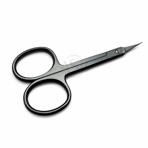 Ciseaux de manucure professionnels extra fins en acier inoxydable noir, pointe incurvée précise et tranchante, ciseaux russes pour cuticules et ongles - Product Image 1