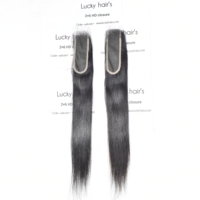 Extensions de cheveux naturels indiens 100% Remy, avec closure HD, lisses, non traités, à double trame machine, à clipser, qualité vierge, pour professionnels