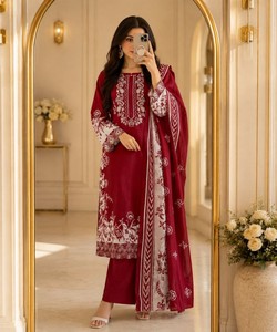 Party Wear Islamic Indian Salwar Kameez Dupatta Elegant Modest Dress Chiffon Fabric Eco-Friendly 86137 YANAYA- YD- 97 - Product Image 1