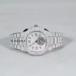 Best Quality Moissanite Diamond <b>Watch</b> Luxury Style Jewelry with Durable Quartz Movement for <b>Men</b> Available At Best Price - Product Image 1