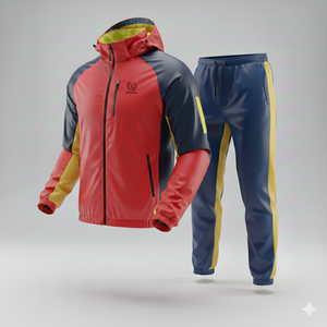 <b>Men</b> Hooded Color Blocking Windbreaker <b>Jacket</b> Shorts Set Quick Dry Polyester Cotton Casual Winter Outfit Customized Colors new - Product Image 2
