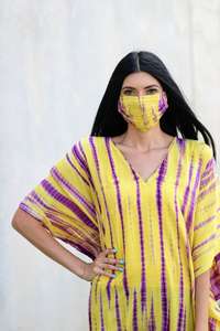 Beautiful Elegant Handmade Indian Cotton <b>Kaftan</b> Women Three Quarter Sleeve Long Maxi Tie Dye Slit V-neck <b>Summer</b> Wholesale Prices - Product Image 4