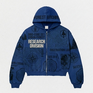 Sweat à capuche zippé pour homme avec impression graphique personnalisée, style streetwear tendance, design sur mesure, fournisseur de vêtements OEM - Product Image 6