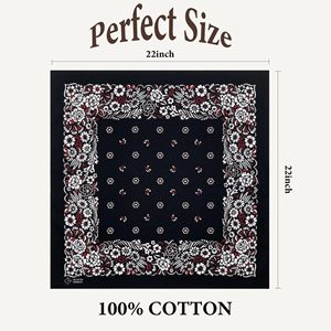 Custom Cotton Premium Quality 22 Inch Square Printed Design Bandana Square <b>Scarf</b> Headwear Ethnic Bandana Custom Printed Bandana - Product Image 3