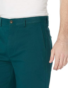 Shorts Bermuda Homme Couleur Unie Taille Mi-Haute Fermeture Élastique Tissu Toile Respirant Séchage Rapide Style Décontracté Vert - Product Image 2