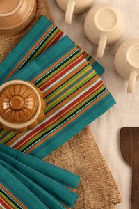 <b>Green</b> Square Waffle Weave Cotton Kitchen <b>Towel</b> Eco Friendly Machine Washable Solid Color Dishcloth Set - Product Image 6