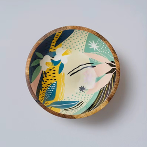 Bol à fruits en forme de jasmin peint à la main |   Plat de service rustique en bois |   Cadeau pour les amateurs de cuisine et la décoration de la cuisine - Product Image 1