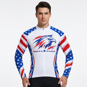 เสื้อจักรยานแขนยาว วัสดุทนทาน ระบายอากาศได้ดี พิมพ์ลายแบบ Sublimation สำหรับทีมแข่งขันระดับมืออาชีพ เหมาะสำหรับผู้ชาย - Product Image 3