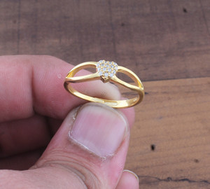 Luxury Gold Plated Heart Shape Cubic Zirconia <b>Ring</b> Sparkly <b>CZ</b> Romantic Love Engagement Wedding Band <b>Ring</b> Women Wholesale Jewelry - Product Image 4