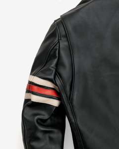 Chaqueta de Moto para Hombre TAVIAN, Roja y Negra, de Cuero PU, con Bloques de Color, Cierre de Cremallera, Cuello Alto, Corte Regular, Estilo Otoñal - Product Image 4