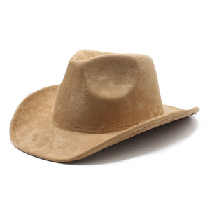 Chapeau de cowboy en daim pour hommes et femmes, grand chapeau vintage minimaliste 2023, chapeau de cowboy large en daim pour voyageur élégant - Product Image 5