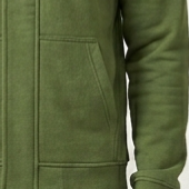 Sweat-shirt à capuche zippé en coton vert olive pour homme, coupe classique, décontracté, avec poches avant, respirant, idéal pour l'automne - Product Image 6