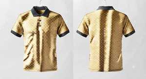 Polo de Hombre con Puntos Dorados, Manga Corta, Tejido de Poliéster, Diseño Casual Transpirable, Cierre de Botones, Corte Regular - Product Image 2