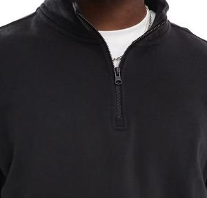 Nueva sudadera deportiva informal de otoño para hombre, de felpa, con cuello alto y cremallera de un cuarto, bordada, 100% algodón, holgada y transpirable. - Product Image 4