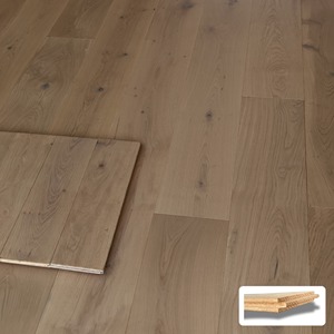 Plancher en bois franc d'ingénierie en chêne européen 12 mm, qualité AB, rainuré et langueté, CARB P2 - Product Image 1