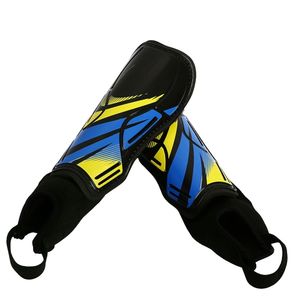 VETEAM Soccer Shin Guards Black Blue Yellow Lightweight <b>Plastic</b> Shell <b>Hook</b> And Loop Closure For Adults All Seasons - Product Image 3