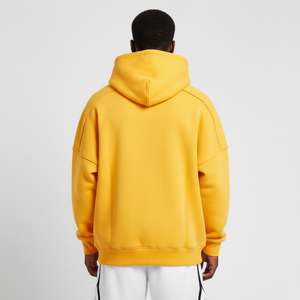 High Quality 100% Cotton Heavyweight Fleece <b>Plain</b> Dyed Stonewashed Hooded Oversized Windproof Pullover Custom Embroidered Logo - Product Image 4