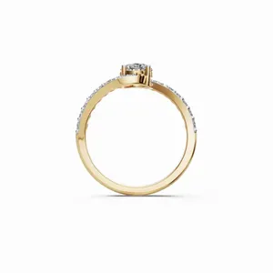 แหวนเพชรเม็ดเดี่ยวทรงรีและทรงกลม ทองคำขาว 18K เพชรเพาะเลี้ยง สำหรับผู้หญิง หรูหรา ได้รับการรับรองจาก IGI สำหรับขายส่งและส่งออกจากอินเดีย - Product Image 5