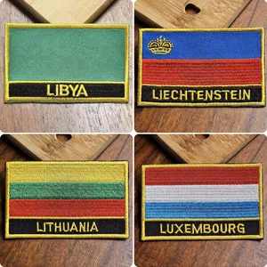 Kyrgyzstan Flag Embroidered Patch Rectangle <b>Iron</b>-On Woven Fabric Gift - Product Image 6