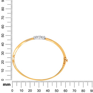 GLEAMORA ENTERPRISE Yellow Gold Lab Grown Diamond Fancy Round Brilliant Cut Classic Floral 18K Women's <b>Bangle</b> <b>Bracelet</b> - Product Image 4