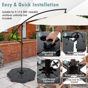 Ensemble de 4 poids pour parasol déporté de terrasse, plaque de base pour une stabilité parfaite - Product Image 6