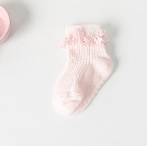 Calcetines Antideslizantes de Algodón Rosa para Bebés Niñas de 0 a 6 Meses, Calcetines de Silicona para Primavera y Otoño - Product Image 2