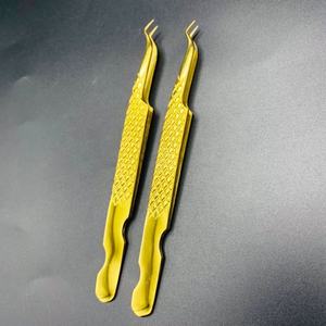 แหนบต่อขนตาปลายแหลมสแตนเลสเกรดมืออาชีพเคลือบเพชร พลาสมาโกลด์ ซี คุณภาพสูง ทนทาน - Product Image 3