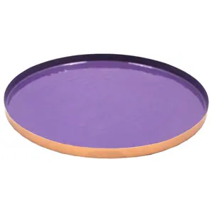 Wholesale Kitchenware Dark Purple Color Iron Party Serving Plate & Dish For Food Dinnerware Decorative