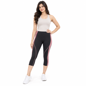 Women <b>Capri</b> <b>Legging</b> Designed With Smooth Polyester Material Moisture Wicking Performance Flexible Fit Comfortable Waistband - Product Image 1