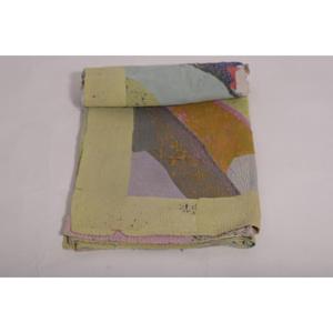 ผ้าห่มกันธากุดรีผ้าฝ้ายอินเดีย ทำมือ วินเทจ โบโฮ ผ้าคลุมเตียง ผ้าห่มสองด้าน ของตกแต่ง - Product Image 5