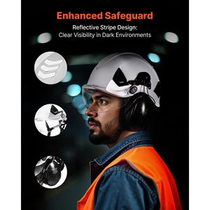 Casco di Sicurezza Industriale con Visiera e Paraorecchie, Regolabile a 6 Punti, Approvato ANSI/ISEA Z89.1, in ABS - Product Image 5