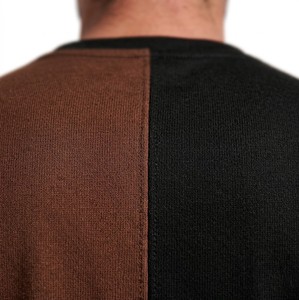 Ensemble été homme Meyba Sports, t-shirt et short assortis, contraste noir et marron premium, style color block. - Product Image 3