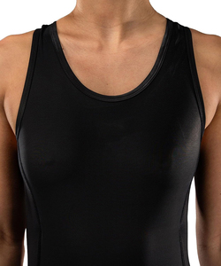 Combinaison de sport moulante noire sans manches en spandex pour femme, idéale pour l'entraînement aux arts martiaux - Product Image 5