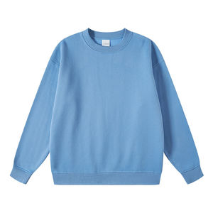 เสื้อสเวตเชิ้ตคอตตอนโอเวอร์ไซส์แบบคัสตอมสำหรับแบรนด์สตรีทแวร์ในสหรัฐอเมริกา ผลิตแบบ OEM ขายส่ง MOQ ต่ำ พร้อมคอกลมผ้าคอตตอน - Product Image 1