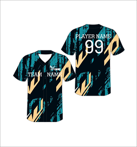 Maillot de baseball personnalisé sublimé, col en V, manches courtes, séchage rapide, uniformes d'équipe, unisexe adulte, imprimé, sport, été, nom du joueur - Product Image 1